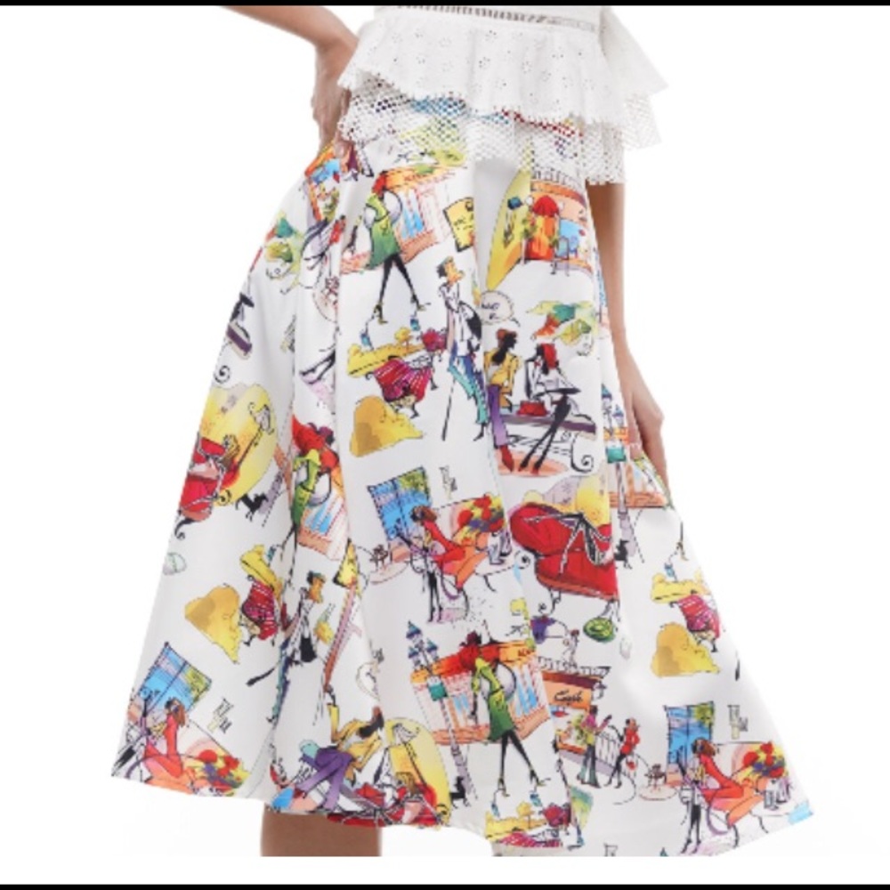 Print A-Line Skirt